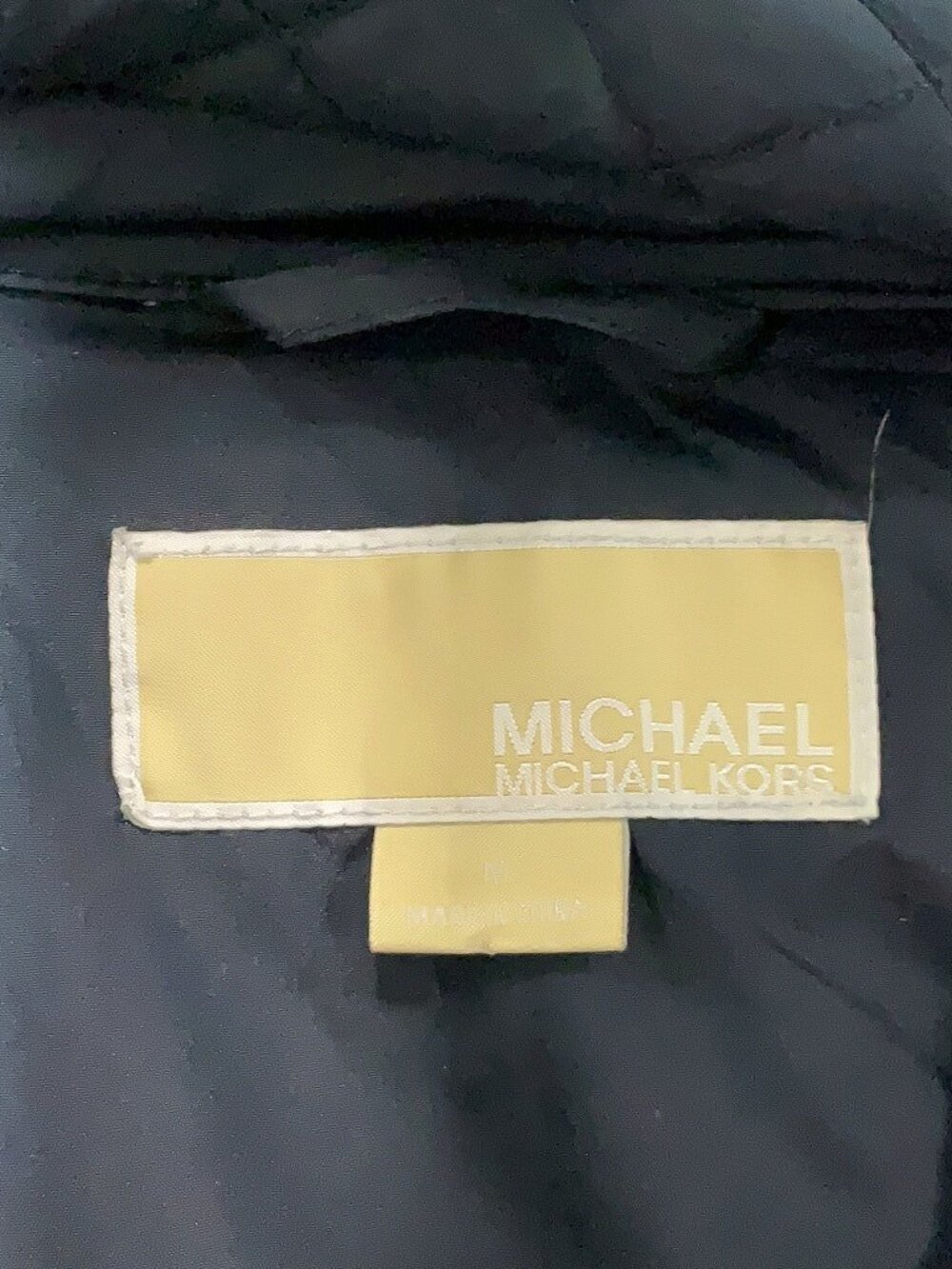 Michael Kors Diamond Quilted Snap Front Jacket Lightweight Coat Navy Sz M - Picture 5 of 5